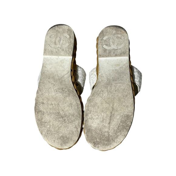 Raffia & Terry Cloth thong sandal - Picture 3 of 4